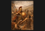 Spartan warrior on the battlefield