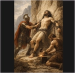 Hephaestus, Kratos putting the Prometheus in chains