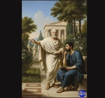 Young Aristotle and Plato in the Plato's Academy