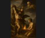 Prometheus punishment, thankful human, and Zeus